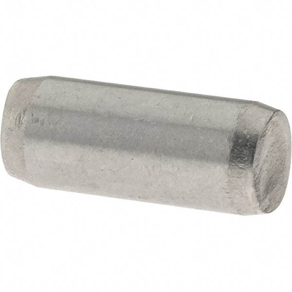 Value Collection - 5mm Diam x 12mm Pin Length 416 Stainless Steel Precision Dowel Pin - C 36-42 Hardness, 1 Beveled & 1 Rounded End - Exact Tool & Supply