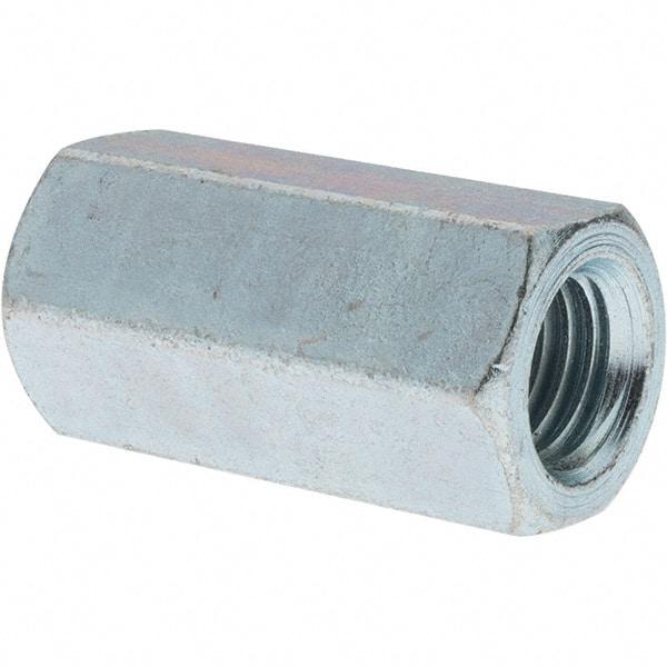 Value Collection - M14x2.00 Metric Coarse, 54mm OAL Steel Standard Coupling Nut - Zinc-Plated Finish, 28mm Width Across Flats - Exact Tool & Supply