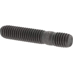 Value Collection - M6x1.0 31mm OAL Equal Double Threaded Stud - Carbon Steel, Uncoated, 14mm Equal Thread Length, Metric - Exact Tool & Supply