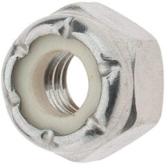 Value Collection - 1/4-20 UNC 18-8 Hex Lock Nut with Nylon Insert - 7/16" Width Across Flats, 19/64" High - Exact Tool & Supply