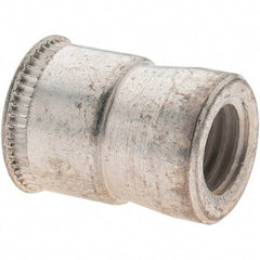 Value Collection - 1/4-28 UNF, Cadmium-Plated, Steel Knurled Rivet Nut Inserts - 0.03" to 0.09" Grip, 3/8" Drill Size, 0.4" Body Diam - Exact Tool & Supply