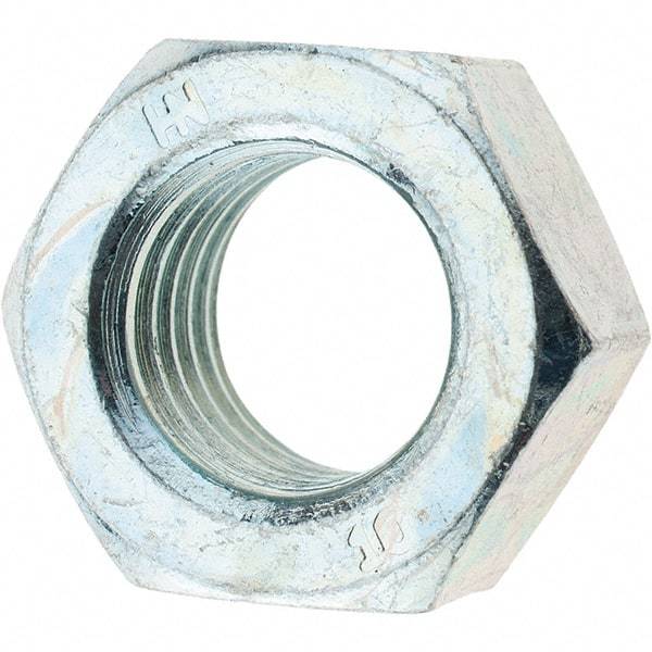 Value Collection - M16x2.00 Metric Coarse Steel Right Hand Hex Nut - 24mm Across Flats, 13mm High, Zinc-Plated Finish - Exact Tool & Supply