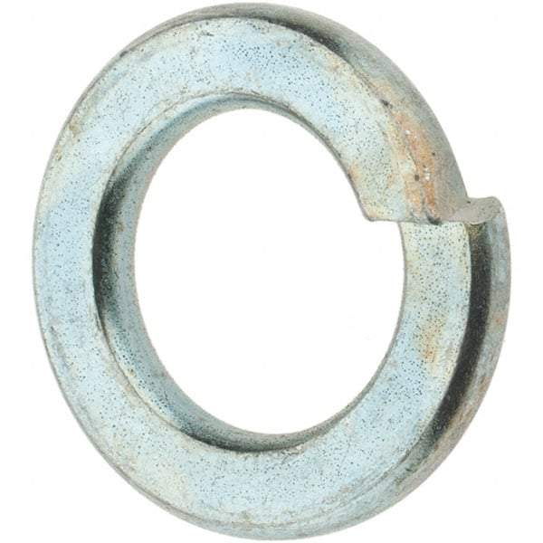Value Collection - M10, 10.2mm ID, 18.1mm OD, 2.2mm Thick Split Lock Washer - Grade 8 Spring Steel, Zinc-Plated Finish, 10.2mm Min ID, 10.7mm Max ID, 18.1mm Max OD - Exact Tool & Supply