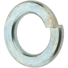 Value Collection - M10, 10.2mm ID, 18.1mm OD, 2.2mm Thick Split Lock Washer - Grade 8 Spring Steel, Zinc-Plated Finish, 10.2mm Min ID, 10.7mm Max ID, 18.1mm Max OD - Exact Tool & Supply
