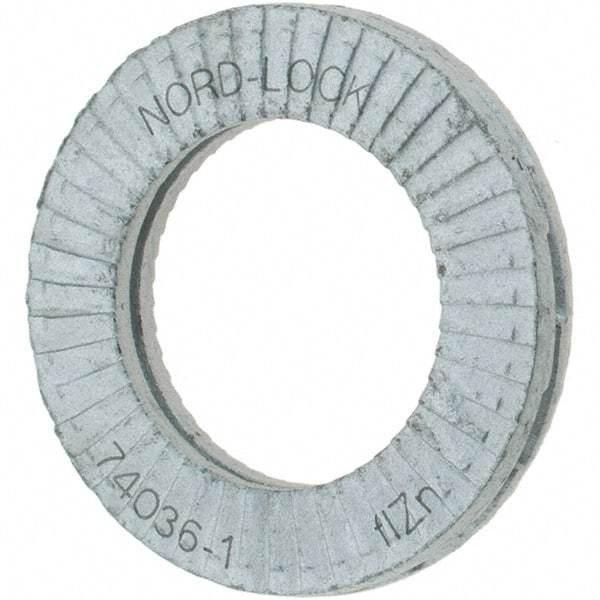 Value Collection - 7/16", 0.7283" OD, Zinc Flake, Wedge Lock Washer - Grade 2, 0.4409 to 0.4567" ID - Exact Tool & Supply