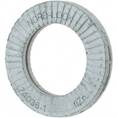 Value Collection - 7/16", 0.7283" OD, Zinc Flake, Wedge Lock Washer - Grade 2, 0.4409 to 0.4567" ID - Exact Tool & Supply