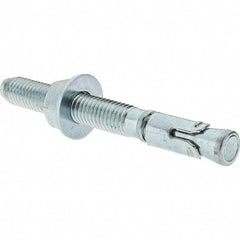 Value Collection - 1/2" Diam, 1/2" Drill, 4-1/2" OAL, Wedge Expansion Concrete Anchor - 1018 Steel, Zinc-Plated Finish, Hex Nut Head, Hex Drive, 2-3/4" Thread Length - Exact Tool & Supply