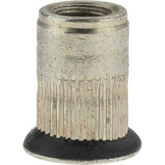 Value Collection - 1/4-28, 0.39 Insert Diam, 0.71" OAL, Sealed Head Open End Threaded Insert - 0.3906" Hole Diam, 1/2" Head Diam, Steel - Exact Tool & Supply