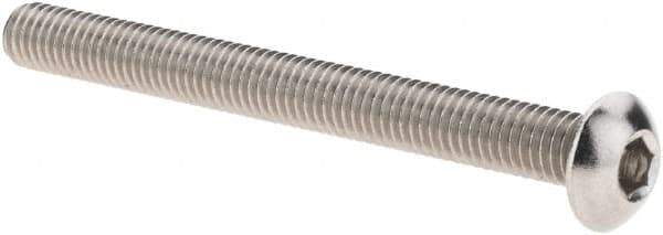 Value Collection - #10-32 UNF Hex Socket Drive, Button Screw - Grade 18.8 Stainless Steel, Fully Threaded, 2" Length Under Head - Exact Tool & Supply