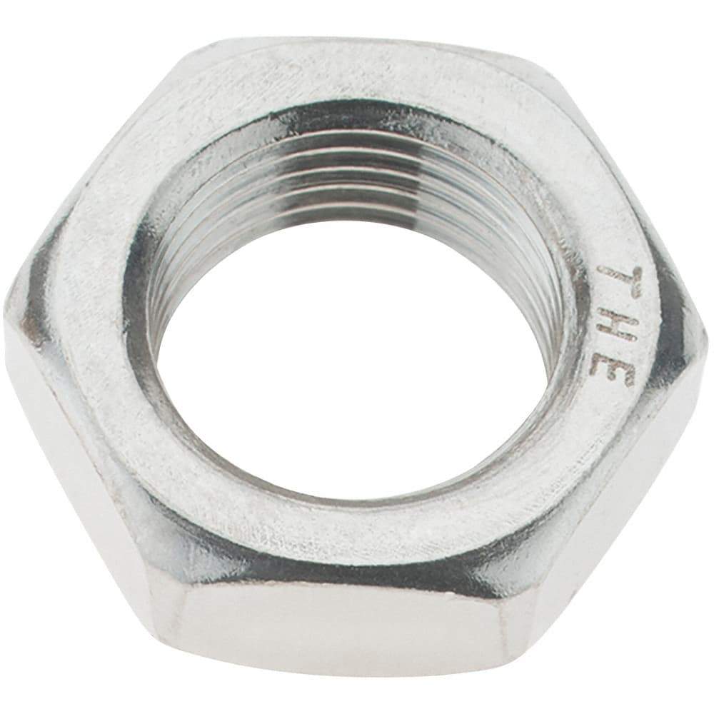 Value Collection - 3/4-16 UNC Stainless Steel Right Hand Hex Jam Nut - 1-1/8" Across Flats, 27/64" High - Exact Tool & Supply