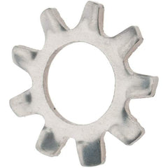 Value Collection - #10 Screw, 0.204" ID, Stainless Steel External Tooth Lock Washer - 0.41" OD, Grade 410 - Exact Tool & Supply