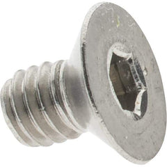 Value Collection - M4x0.70 Metric Coarse Hex Socket Drive, 82° Flat Screw - Grade 316 & Austenitic A4 Stainless Steel, Fully Threaded, 6mm OAL - Exact Tool & Supply
