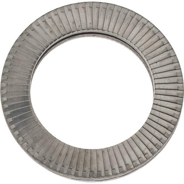 Made in USA - 1.1496" OD, Uncoated, Stainless Steel Wedge Lock Washer - Grade 316L, 0.7598 to 0.7756" ID - Exact Tool & Supply