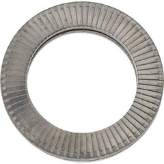 Made in USA - 1.1496" OD, Uncoated, Stainless Steel Wedge Lock Washer - Grade 316L, 0.7598 to 0.7756" ID - Exact Tool & Supply