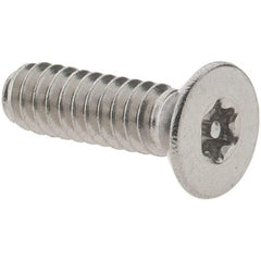 Value Collection - #6-32 UNC Pin In Torx Drive, Flat Screw - Grade 18-8 Stainless Steel, Uncoated, 1/2" OAL - Exact Tool & Supply