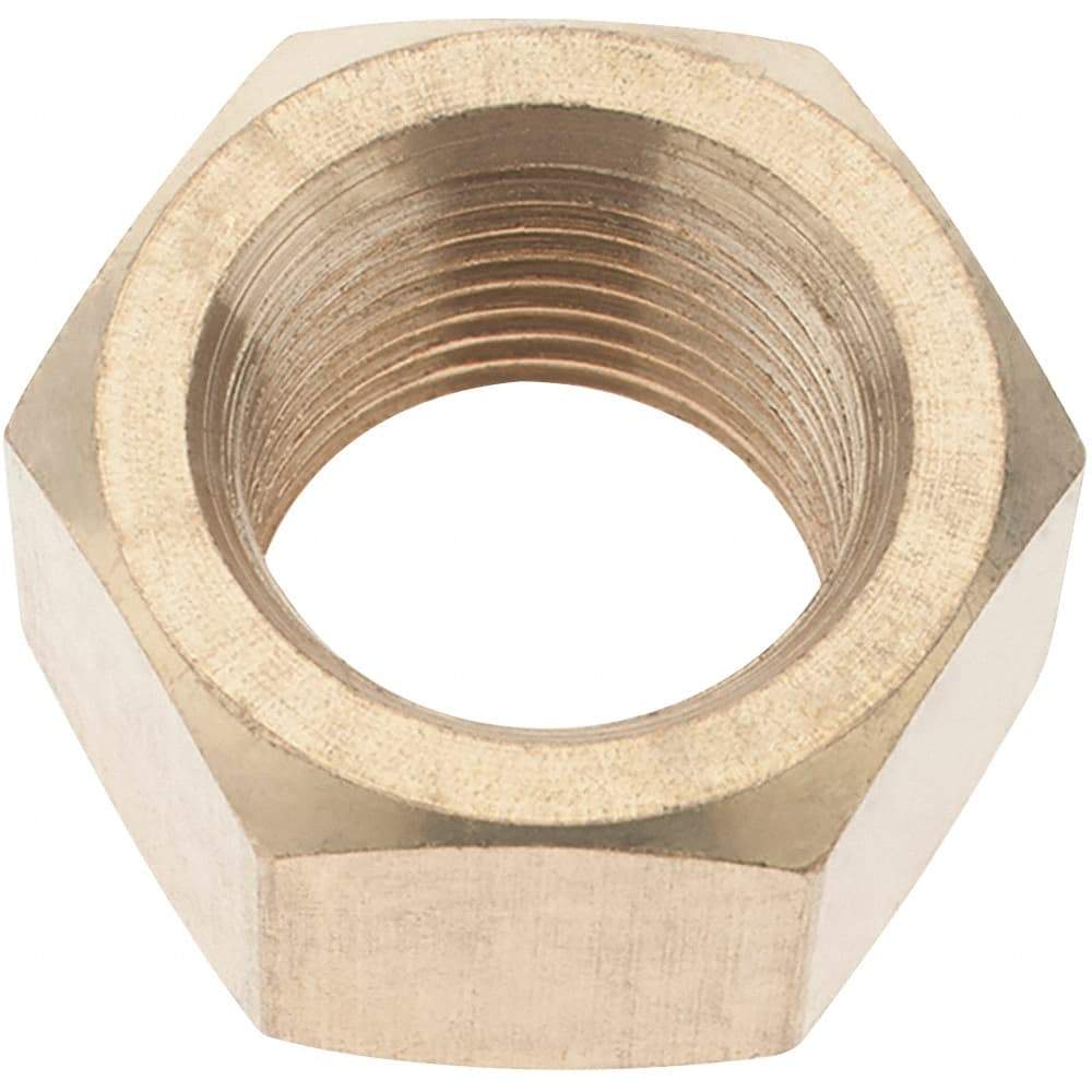 Value Collection - 3/4-18 UNF Brass Right Hand Hex Nut - 1-7/64" Across Flats, 41/64" High - Exact Tool & Supply