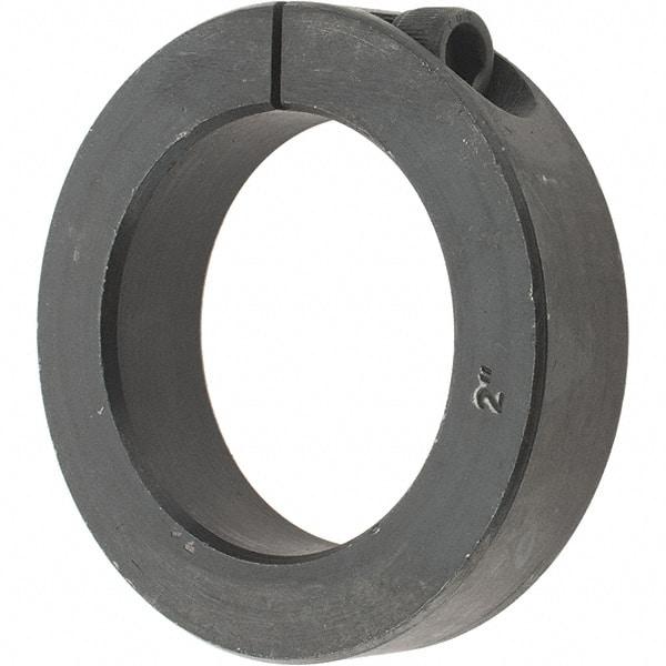 Value Collection - 2" Bore, Steel, One Piece Clamp Collar - 3" Outside Diam, 11/16" Wide - Exact Tool & Supply
