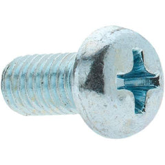 Value Collection - M5x0.80, 10mm Length Under Head Phillips Drive Machine Screw - Pan Head, Grade 4.8 Steel, Zinc-Plated Finish, Without Washer - Exact Tool & Supply