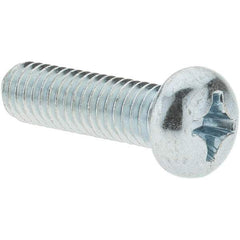 Value Collection - M6x1.00, 20mm Length Under Head Phillips Drive Machine Screw - Pan Head, Grade 4.8 Steel, Zinc-Plated Finish, Without Washer - Exact Tool & Supply