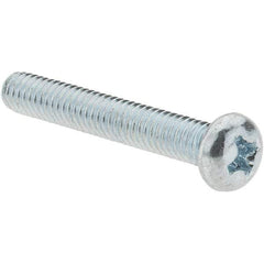 Value Collection - M4x0.70, 25mm Length Under Head Phillips Drive Machine Screw - Pan Head, Grade 4.8 Steel, Zinc-Plated Finish, Without Washer - Exact Tool & Supply