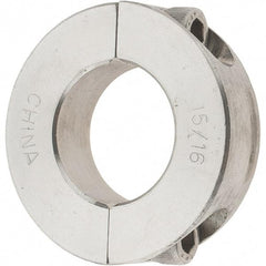 Value Collection - 15/16" Bore, Stainless Steel, Two Piece Two Piece Split Shaft Collar - 1-3/4" Outside Diam, 1/2" Wide - Exact Tool & Supply