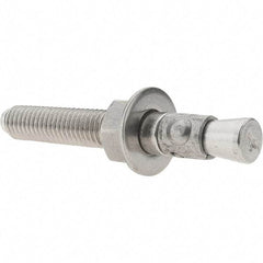 Value Collection - 1/2" Diam, 1/2" Drill, 3-3/4" OAL, 1-5/8" Min Embedment Wedge Expansion Concrete Anchor - 304 Stainless Steel, Hex Nut Head, Hex Drive, 2-3/8" Thread Length - Exact Tool & Supply