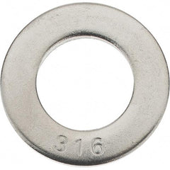 Value Collection - 3/4" Screw, Grade 316 Stainless Steel SAE Flat Washer - 13/16" ID x 2" OD, 0.148" Thick - Exact Tool & Supply