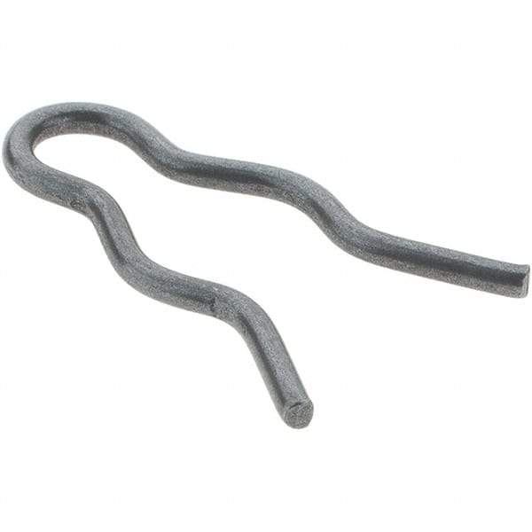 Value Collection - 3/8" Groove, 1" Long, Plain Spring Steel Hair Pin Clip - 11/32" Clip Diam, 1/16" Shaft Diam, Grade 2 - Exact Tool & Supply