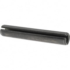 Value Collection - 1/2" Diam x 3" Long Slotted Spring Pin - Grade 1070-1090 Alloy Steel, Black Oxide Finish - Exact Tool & Supply