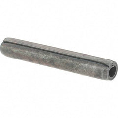 Value Collection - 3/16" Diam x 1-1/4" Long Coiled Spring Pin - Grade 1070-1090 Alloy Steel, Black Oxide Finish - Exact Tool & Supply