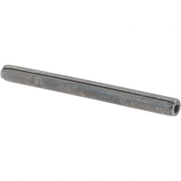 Value Collection - 1/8" Diam x 1-1/2" Long Coiled Spring Pin - Grade 1070-1090 Alloy Steel, Black Oxide Finish - Exact Tool & Supply