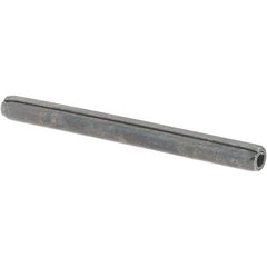 Value Collection - 1/8" Diam x 1-1/2" Long Coiled Spring Pin - Grade 1070-1090 Alloy Steel, Black Oxide Finish - Exact Tool & Supply