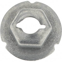 Value Collection - 3/16" Hole Diam, 5/8" OD, 3/8" Width Across Flats Washer Lock Nut - Zinc-Plated Spring Steel, For Use with Non Threaded Fasteners - Exact Tool & Supply