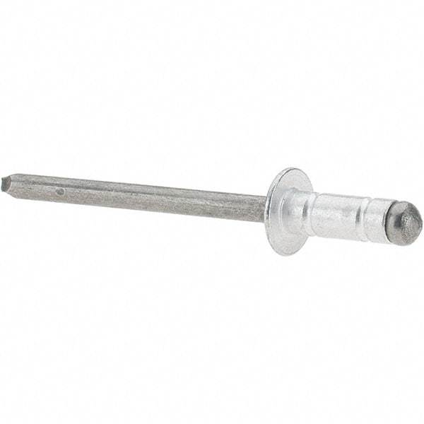 RivetKing - Dome Head Aluminum Multi Grip Blind Rivet - Steel Mandrel, 0.047" to 0.252" Grip, 0.415" Length Under Head, 5/32" Body Diam - Exact Tool & Supply