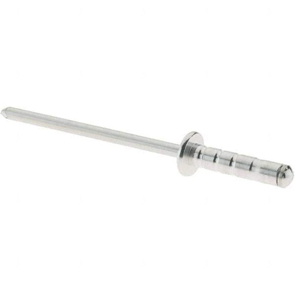 RivetKing - Dome Head Aluminum Multi Grip Blind Rivet - Steel Mandrel, 0.157" to 0.315" Grip, 0.468" Length Under Head, 1/8" Body Diam - Exact Tool & Supply