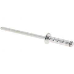 RivetKing - Dome Head Aluminum Multi Grip Blind Rivet - Steel Mandrel, 0.157" to 0.315" Grip, 0.468" Length Under Head, 1/8" Body Diam - Exact Tool & Supply