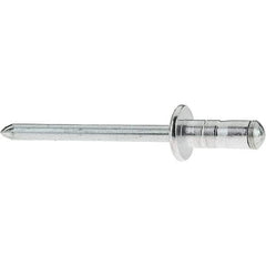 RivetKing - Dome Head Aluminum Multi Grip Blind Rivet - Steel Mandrel, 0.063" to 0.252" Grip, 0.44" Length Under Head, 3/16" Body Diam - Exact Tool & Supply