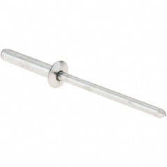 RivetKing - Size 4-8 Dome Head Aluminum Open End Blind Rivet - Aluminum Mandrel, 3/8" to 1/2" Grip, 1/8" Body Diam - Exact Tool & Supply