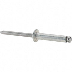 Value Collection - Size 612 Dome Head Steel Open End Blind Rivet - Steel Mandrel, 0.626" to 3/4" Grip, 3/8" Head Diam, 0.192" to 0.196" Hole Diam, 0.95" Length Under Head, 3/16" Body Diam - Exact Tool & Supply