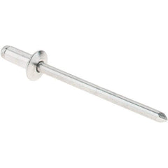 RivetKing - Size 4-2 Dome Head Aluminum Open End Blind Rivet - Aluminum Mandrel, 1/8" Max Grip, 1/8" Body Diam - Exact Tool & Supply