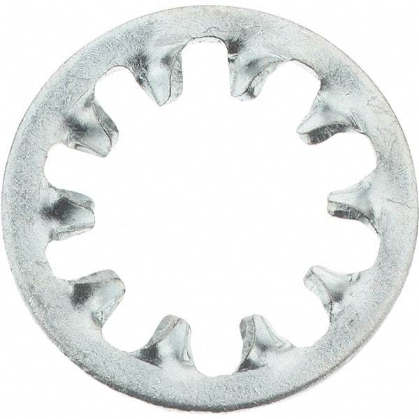 Made in USA - 5/16" Screw, Steel Internal Tooth Lock Washer - Zinc-Plated, Grade 2 - Exact Tool & Supply
