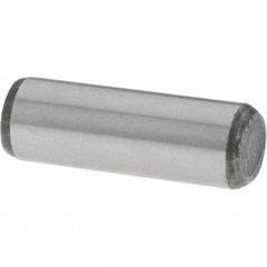 Value Collection - 1/4" Diam x 3/4" Pin Length Grade 8 Alloy Steel Standard Dowel Pin - C 50-58 Hardness, 12,800 Lb Breaking Strength, 1 Beveled & 1 Rounded End - Exact Tool & Supply