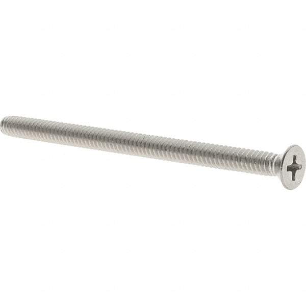 Value Collection - #10-24 UNC, 3" OAL Phillips Drive Machine Screw - Flat Head, Grade 18-8 Stainless Steel, Uncoated, Without Washer - Exact Tool & Supply