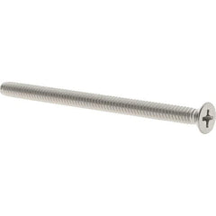 Value Collection - #10-24 UNC, 3" OAL Phillips Drive Machine Screw - Flat Head, Grade 18-8 Stainless Steel, Uncoated, Without Washer - Exact Tool & Supply