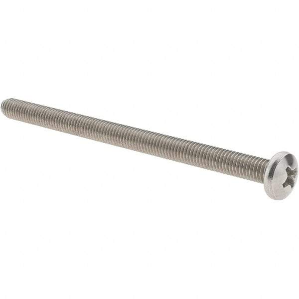 Value Collection - #10-32 UNF, 3" Length Under Head Phillips Drive Machine Screw - Pan Head, Grade 18-8 Stainless Steel, Uncoated, Without Washer - Exact Tool & Supply
