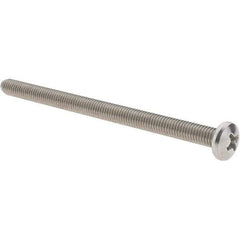 Value Collection - #10-32 UNF, 3" Length Under Head Phillips Drive Machine Screw - Pan Head, Grade 18-8 Stainless Steel, Uncoated, Without Washer - Exact Tool & Supply