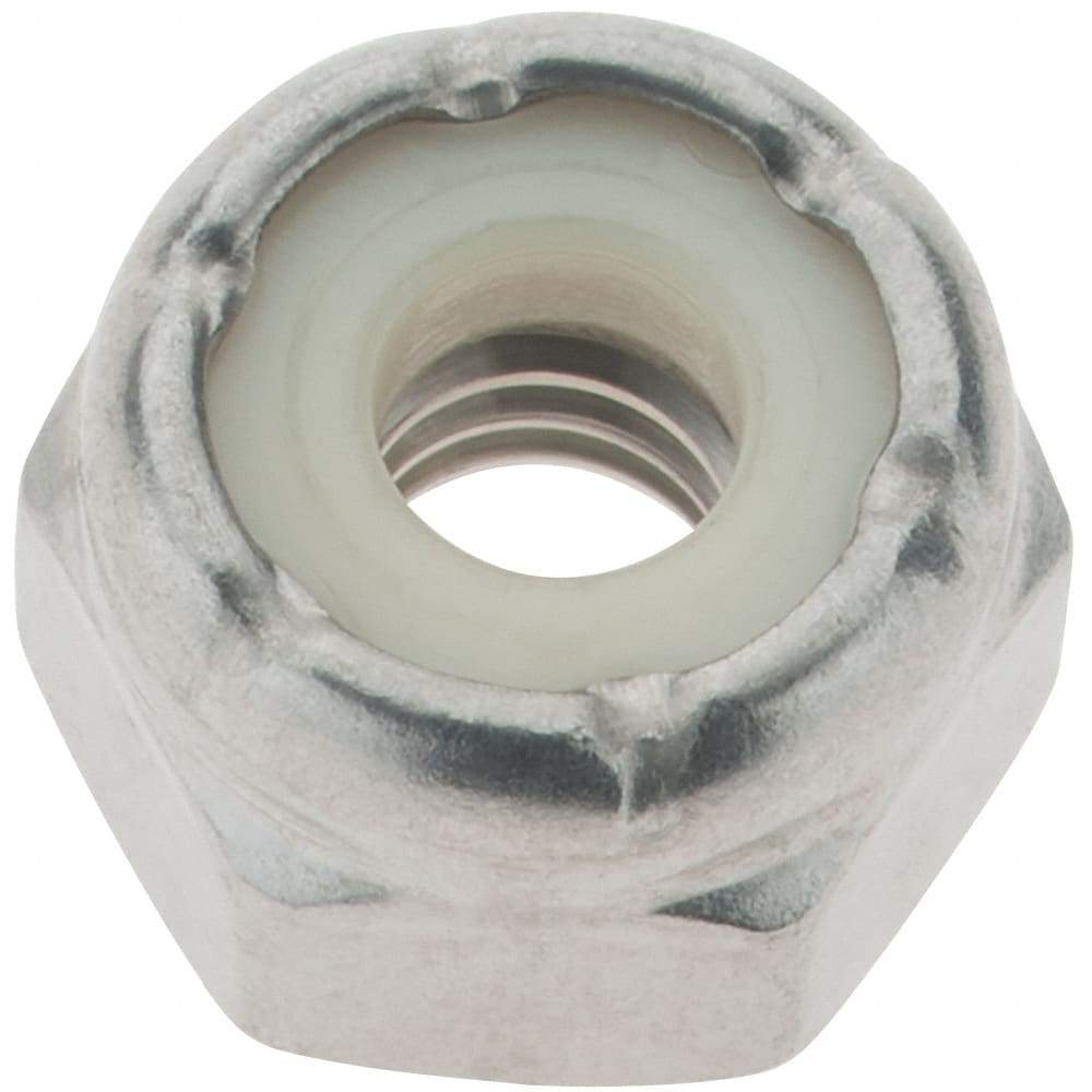Value Collection - #12-24 UNC 18-8 Hex Lock Nut with Nylon Insert - 9/32" High - Exact Tool & Supply