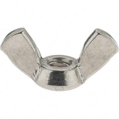 Value Collection - #8-32 UNC, Stainless Steel Standard Wing Nut - Grade 18-8, 0.72" Wing Span, 0.47" Wing Span - Exact Tool & Supply