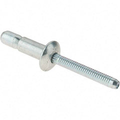 Value Collection - Protruding Head Steel Structural Blind Rivet - Steel Mandrel, 0.08" to 3/8" Grip, 0.53" Head Diam, 0.261" to 0.272" Hole Diam, 0.56" Length Under Head, 1/4" Body Diam - Exact Tool & Supply