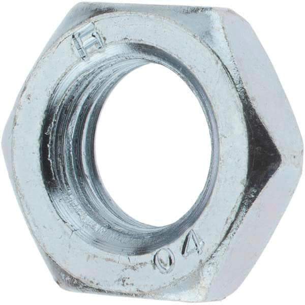 Value Collection - M12x1.50 Metric Fine Steel Right Hand Hex Jam Nut - 19mm Across Flats, 6mm High, Zinc-Plated Finish - Exact Tool & Supply